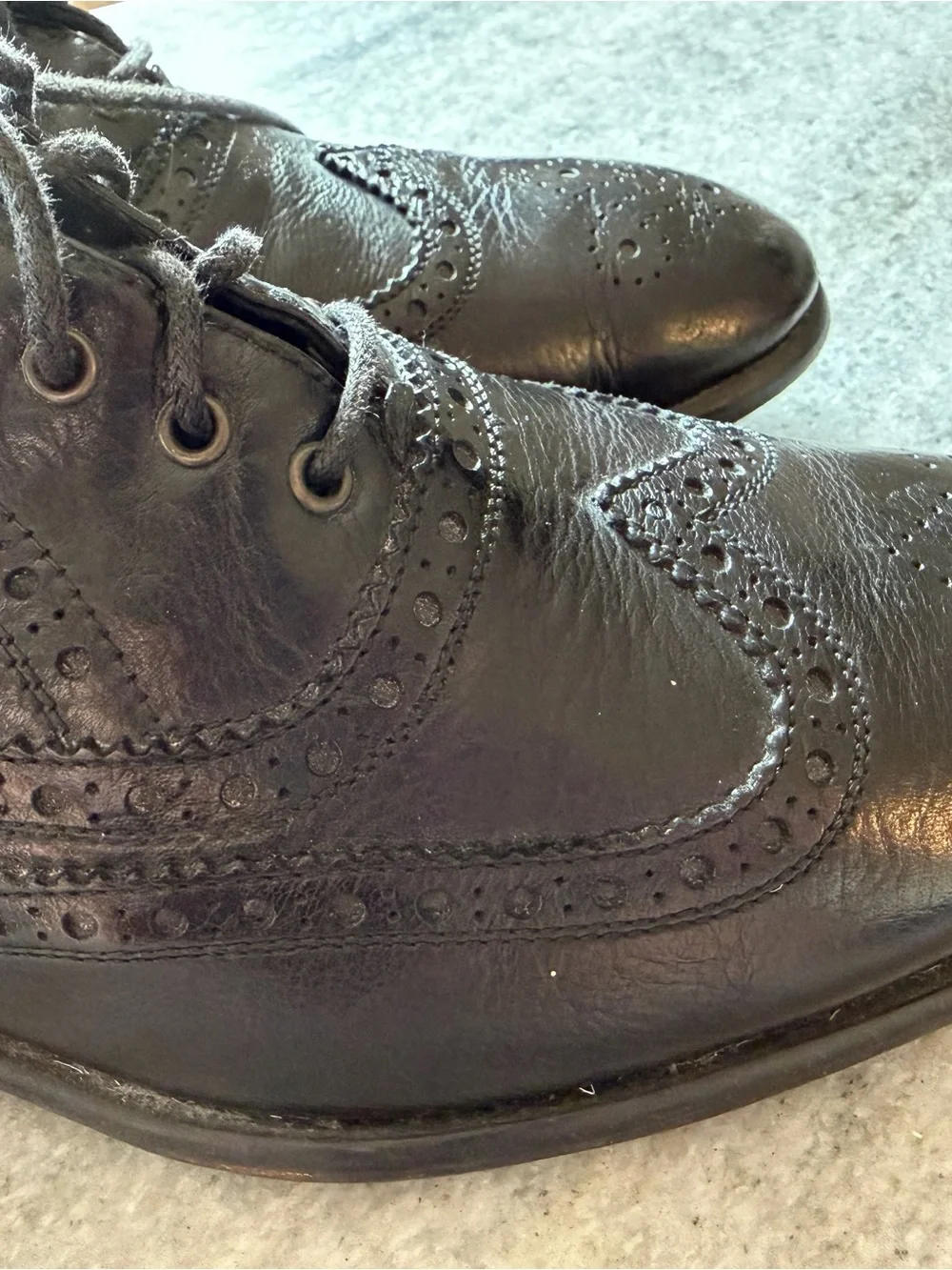 Bostonian Men’s Black Leather Wingtip Oxford Shoes Size 9.5